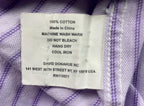 David Donahue Trim Fit Dress Shirt Mens Size 16 34/35 Lavender Pinstripe Cotton