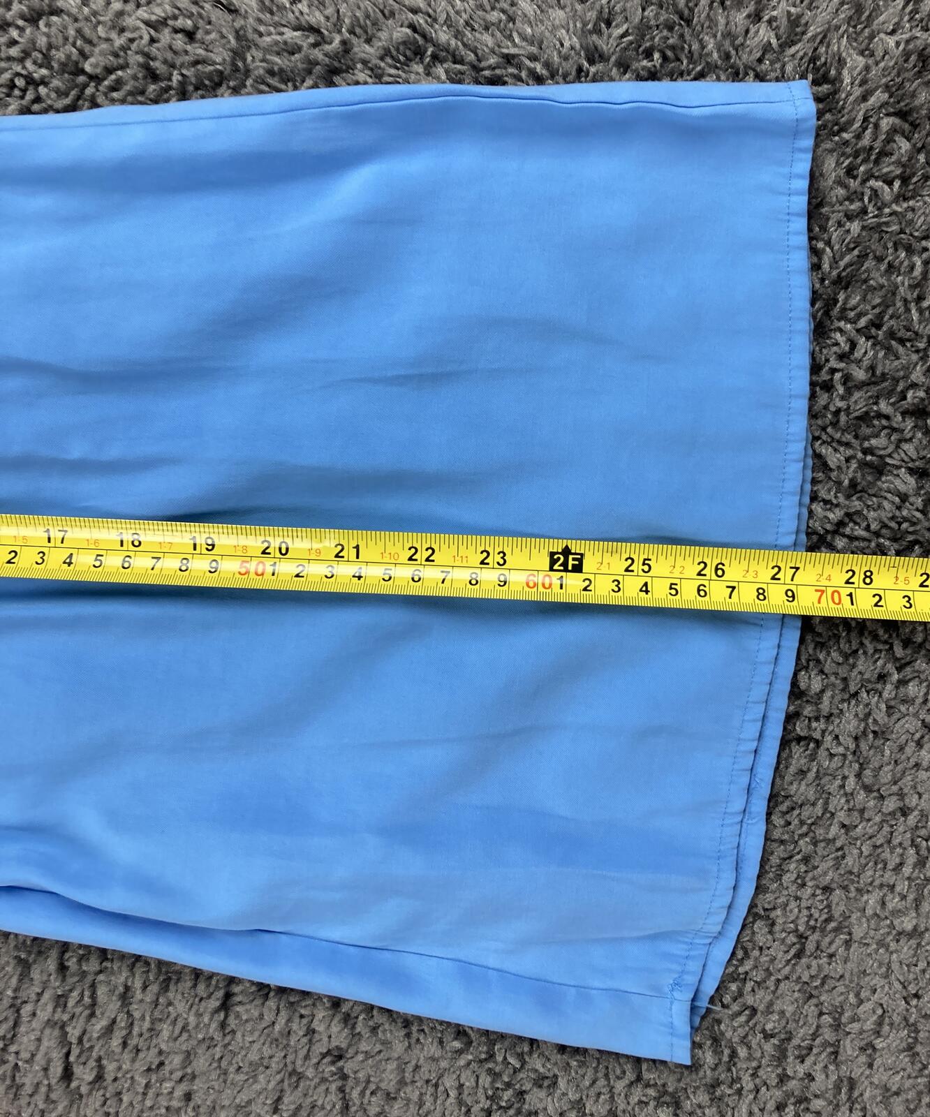 Melloday Wide Leg Pants Women's Light Blue Rayon Pull On Pockets Sz XS
