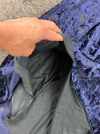 CLIO Velvet Floral Maxi Skirt Womens Medium Navy Blue