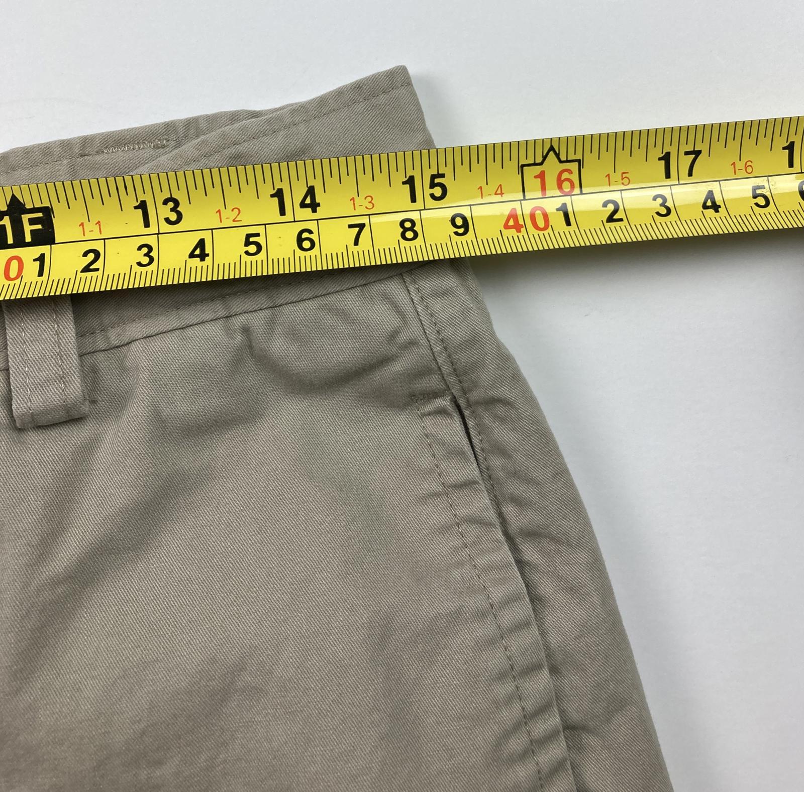 Disney Parks Mickey Mouse Chino Shorts Men Sz 30 Khaki Beige Embroidered Zip Fly