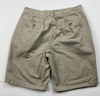Disney Parks Mickey Mouse Chino Shorts Men Sz 30 Khaki Beige Embroidered Zip Fly