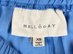 Melloday Wide Leg Pants Women's Light Blue Rayon Pull On Pockets Sz XS