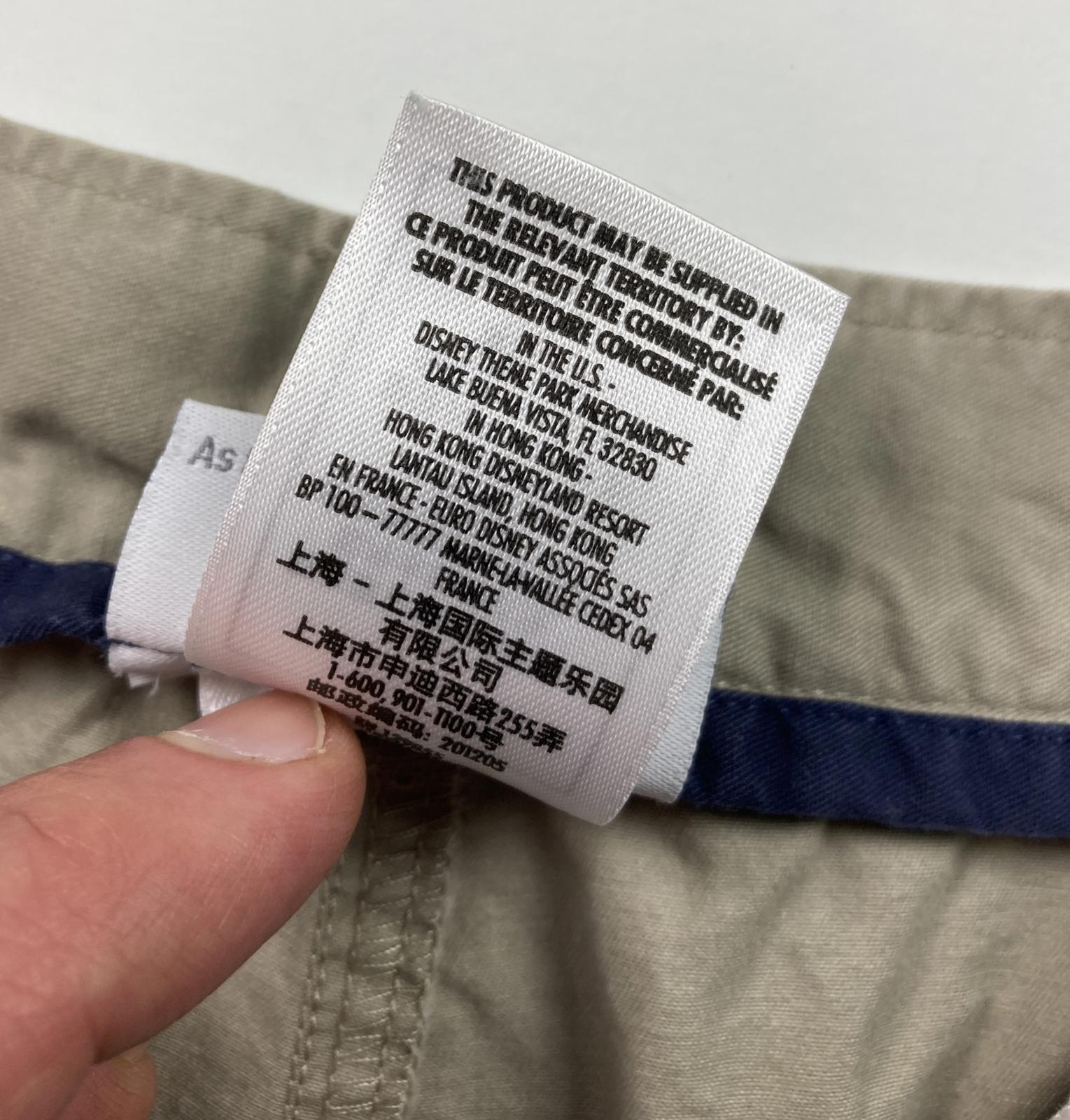 Disney Parks Mickey Mouse Chino Shorts Men Sz 30 Khaki Beige Embroidered Zip Fly