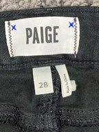 PAIGE Verdugo Ankle Skinny Jeans Black Overdye Transcend Stretch Womens Size 28