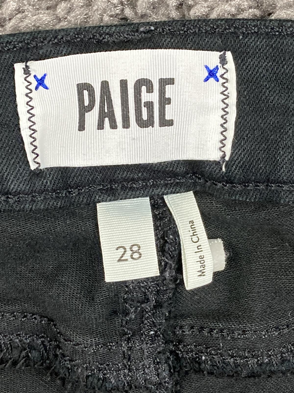 PAIGE Verdugo Ankle Skinny Jeans Black Overdye Transcend Stretch Womens Size 28