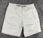 Brooks Brothers Men Advantage Chino Shorts Stretch Waistband Ivory 9" Inseam 36