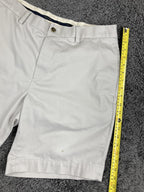 Brooks Brothers Men Advantage Chino Shorts Stretch Waistband Ivory 9" Inseam 36