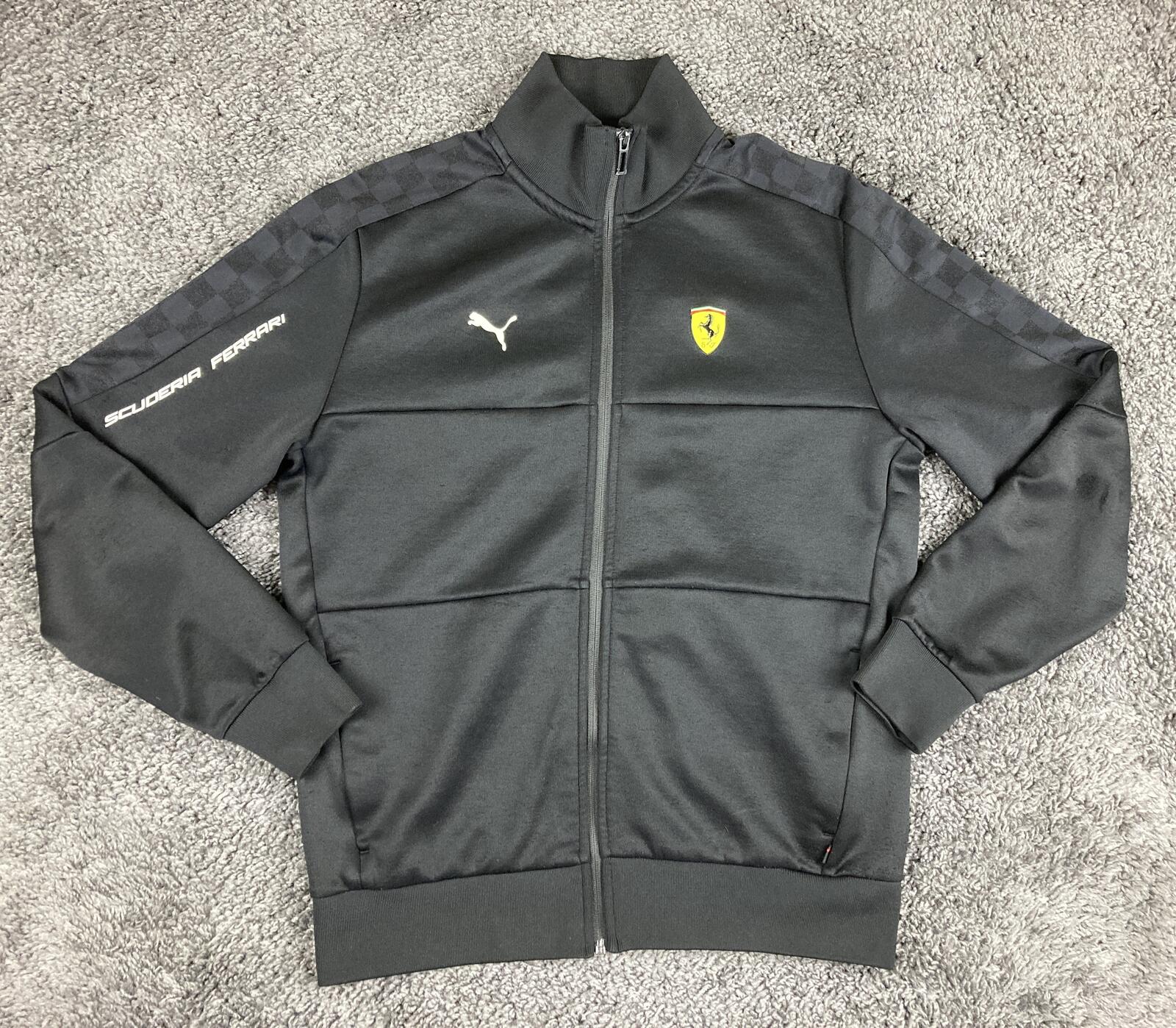 Puma Scuderia Ferrari Race MT7 Men Track Jacket Black Motorsport F1 Sz M Medium
