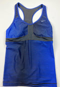 Nike Dri-FIT Racerback Shelf-Bra Tank Top Blue Black Stripe Women’s M 384019-060