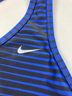Nike Dri-FIT Racerback Shelf-Bra Tank Top Blue Black Stripe Women’s M 384019-060