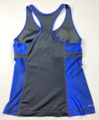 Nike Dri-FIT Racerback Shelf-Bra Tank Top Blue Black Stripe Women’s M 384019-060