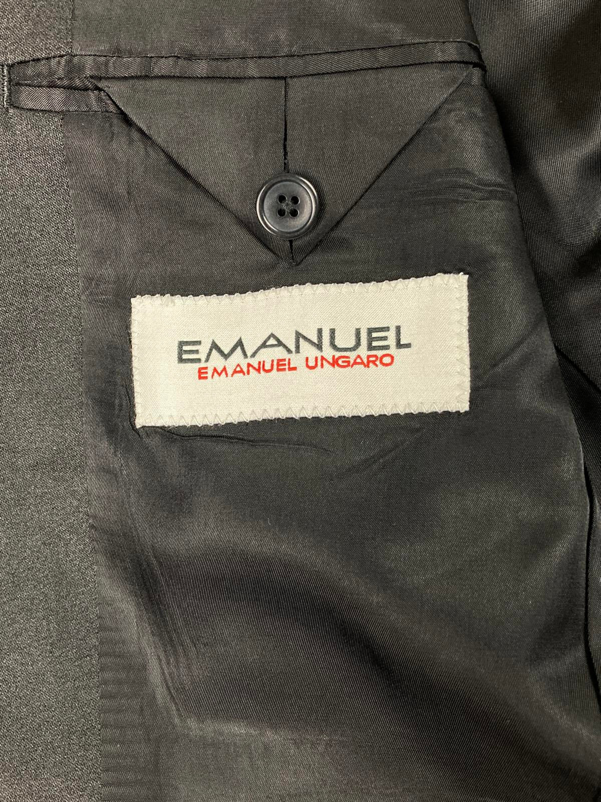 Emanuel Ungaro Wool Blazer Jacket  Black 2 Button Notch Lapel Lined Sz 38R