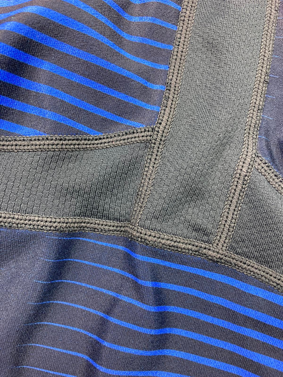 Nike Dri-FIT Racerback Shelf-Bra Tank Top Blue Black Stripe Women’s M 384019-060