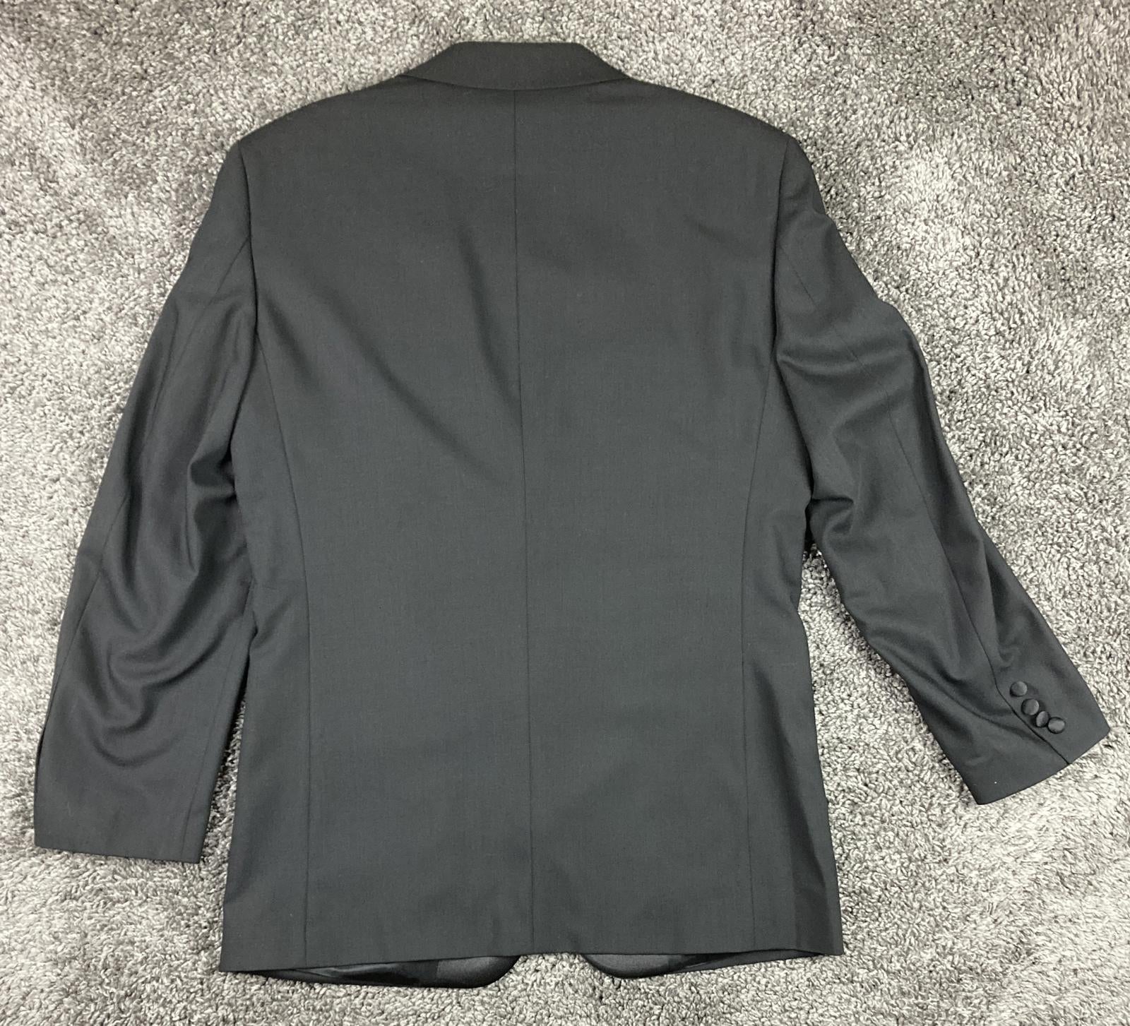 Emanuel Ungaro Wool Blazer Jacket  Black 2 Button Notch Lapel Lined Sz 38R