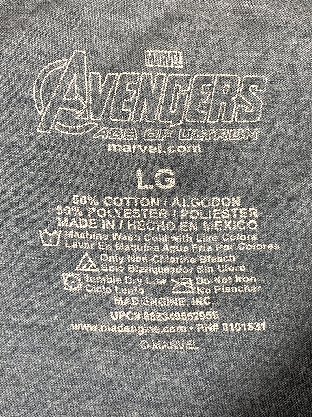 Marvel Avengers Age of Ultron Graphic T Shirt Mens Gray Mad Engine Heather Sz L