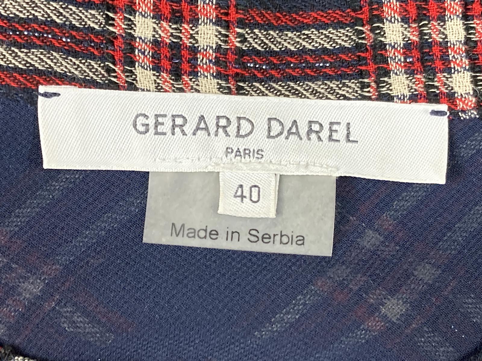 Gerard Darel Plaid Shirt Dress Womens Lined Wool Blend Long Sleeve Button Sz 10