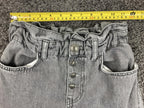 Zara Grey Paperbag Jeans High Waist Button Fly Tapered Acid Wash Womens Sz 0