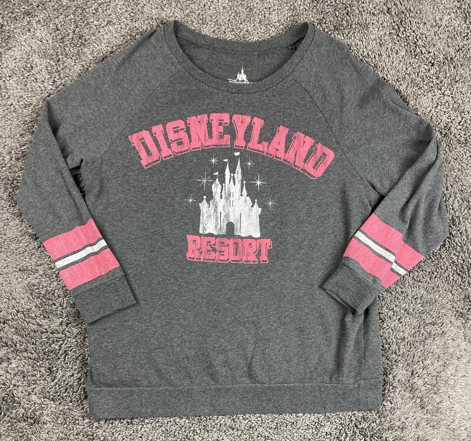 Disney Parks Disneyland Resort Castle 55 Grey Pink Jersey Sweatshirt Pullover 1X