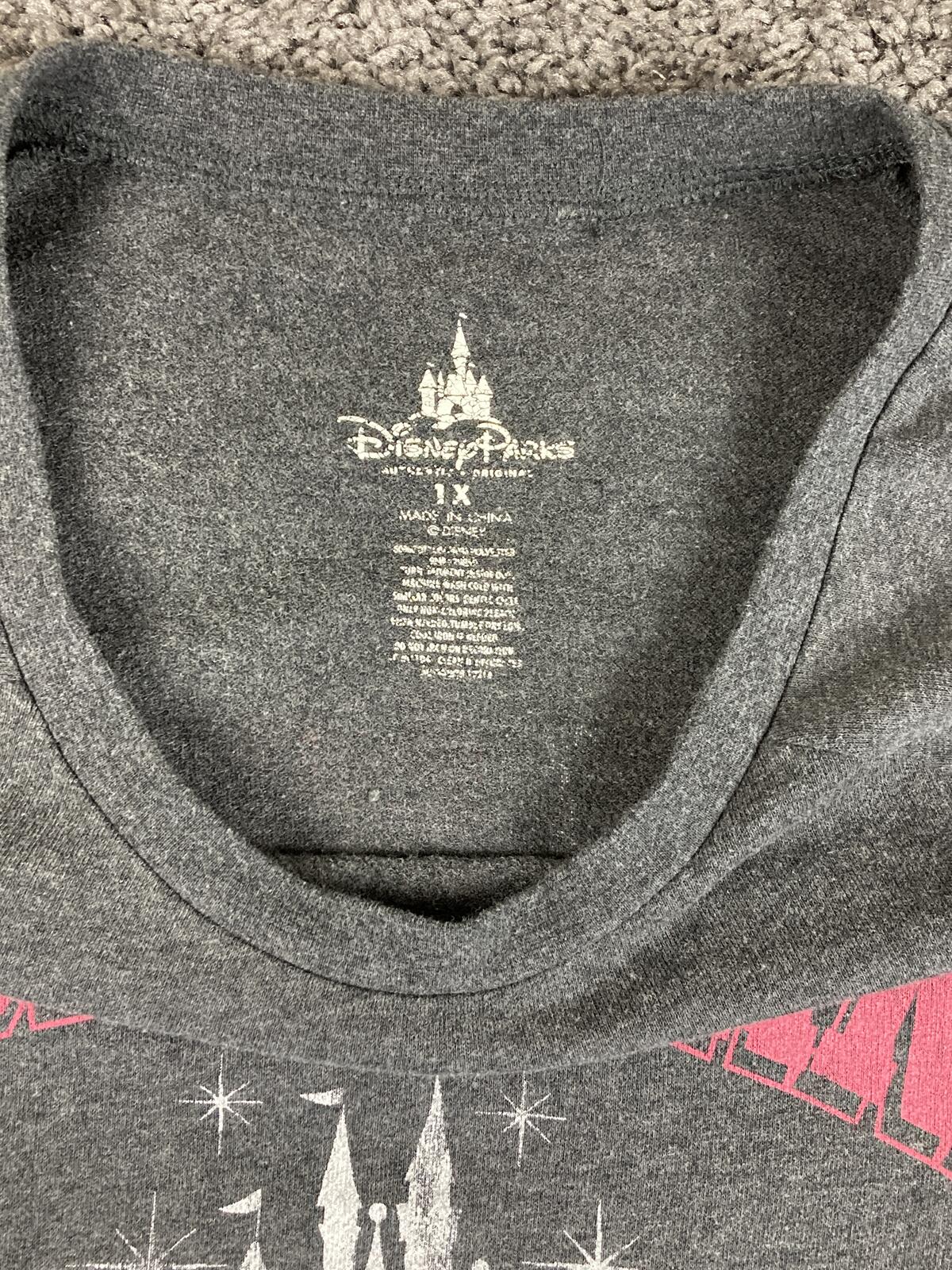 Disney Parks Disneyland Resort Castle 55 Grey Pink Jersey Sweatshirt Pullover 1X