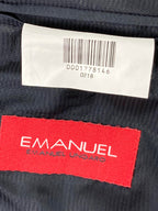 Emanuel Ungaro Striped Navy Blue Jacket 100% Wool Size 38R/32W