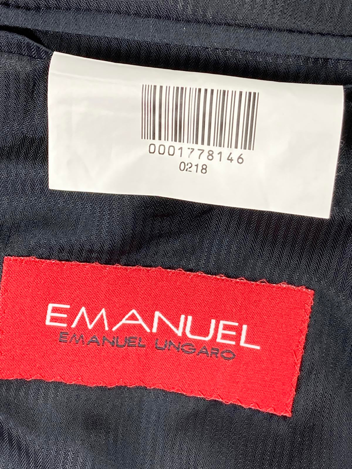 Emanuel Ungaro Striped Navy Blue Jacket 100% Wool Size 38R/32W