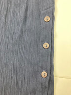 Norton McNaughton Crinkle Maxi Skirt Embroidered Hem Navy Women’s Size M