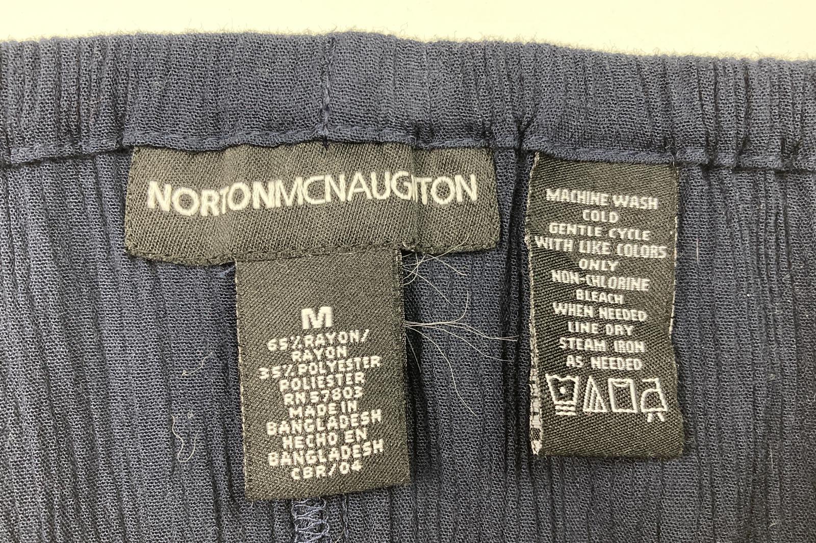 Norton McNaughton Crinkle Maxi Skirt Embroidered Hem Navy Women’s Size M