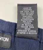 Norton McNaughton Crinkle Maxi Skirt Embroidered Hem Navy Women’s Size M