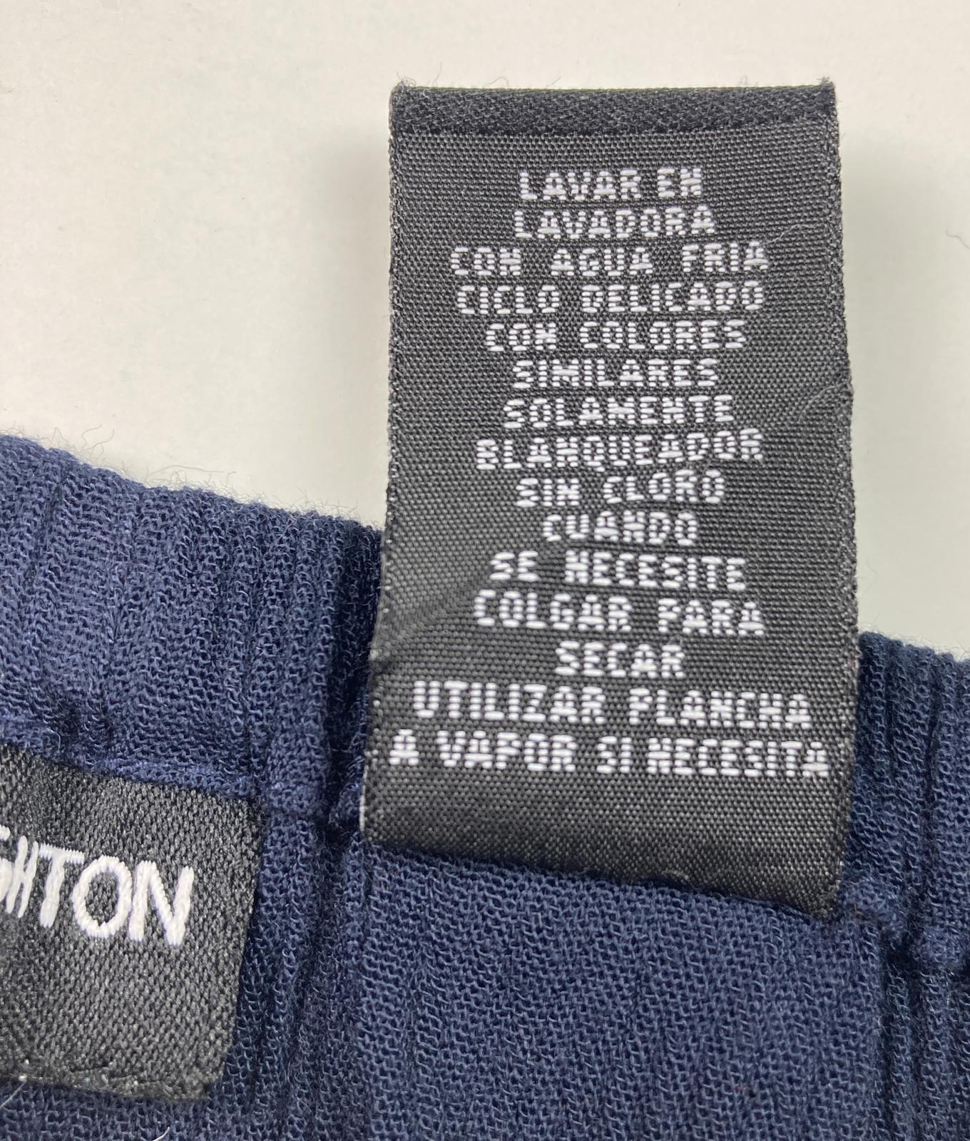 Norton McNaughton Crinkle Maxi Skirt Embroidered Hem Navy Women’s Size M