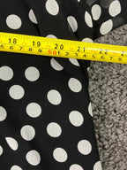 Joie Black White Polka Dot Sheer Blouse Ruffle Neck Button Front Long Sleeve S/P