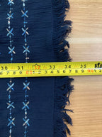 Norton McNaughton Crinkle Maxi Skirt Embroidered Hem Navy Women’s Size M