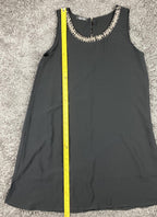 Zara Black Beaded Neckline Sleeveless Shift Dress Lined Cocktail Party Sz S