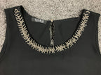 Zara Black Beaded Neckline Sleeveless Shift Dress Lined Cocktail Party Sz S