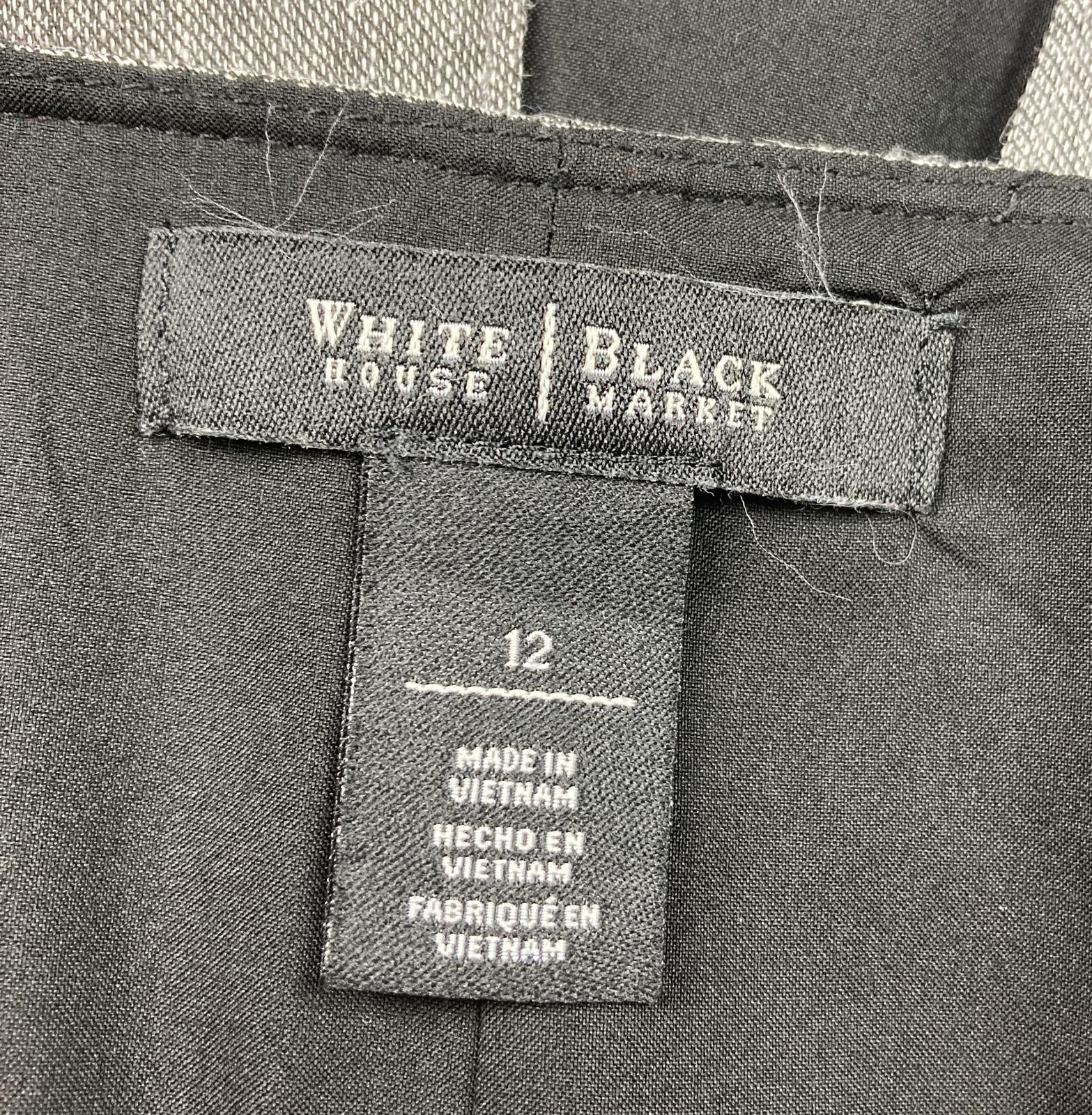 White House Black Market Linen-Blend Pencil Skirt Lined Gray Fleck Women’s Sz 12