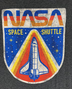 NASA Space Shuttle Graphic T Shirt Mens Gray Retro Distressed Logo Sz 2XL