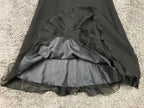Papell Boutique Evening 100% Silk Beaded Bodice Black Fit Flare Dress Lined Sz 6