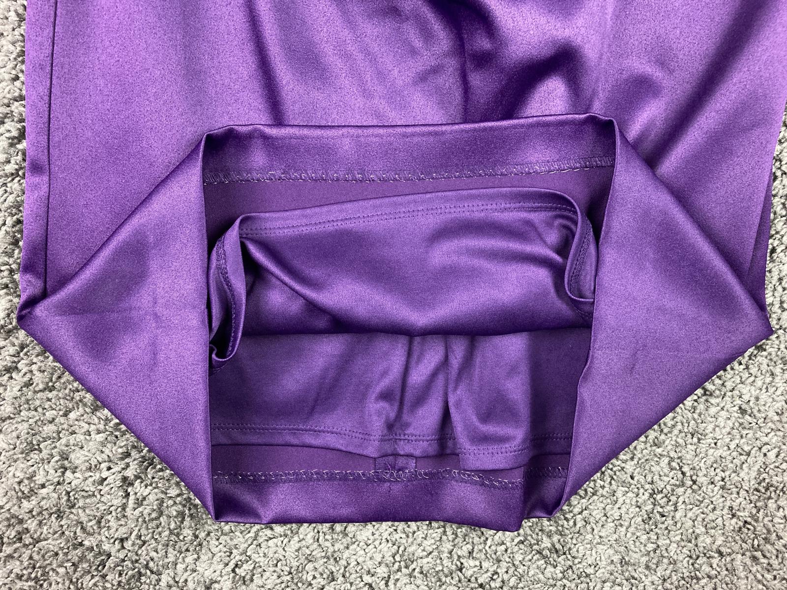 Eliza J Purple Satin One Shoulder Jeweled Brooch Cocktail Dress Lined Size 8
