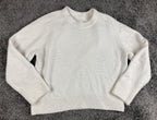 Abercrombie & Fitch Wool Blend Crewneck Sweater Cream Ivory Small Soft Fuzzy S