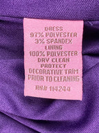 Eliza J Purple Satin One Shoulder Jeweled Brooch Cocktail Dress Lined Size 8