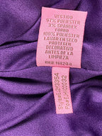 Eliza J Purple Satin One Shoulder Jeweled Brooch Cocktail Dress Lined Size 8