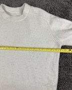 Abercrombie & Fitch Wool Blend Crewneck Sweater Cream Ivory Small Soft Fuzzy S