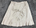 Lino Made In Italy 100% Linen Ruffle Wrap Skirt Beige Neutral Cottage Size L XL
