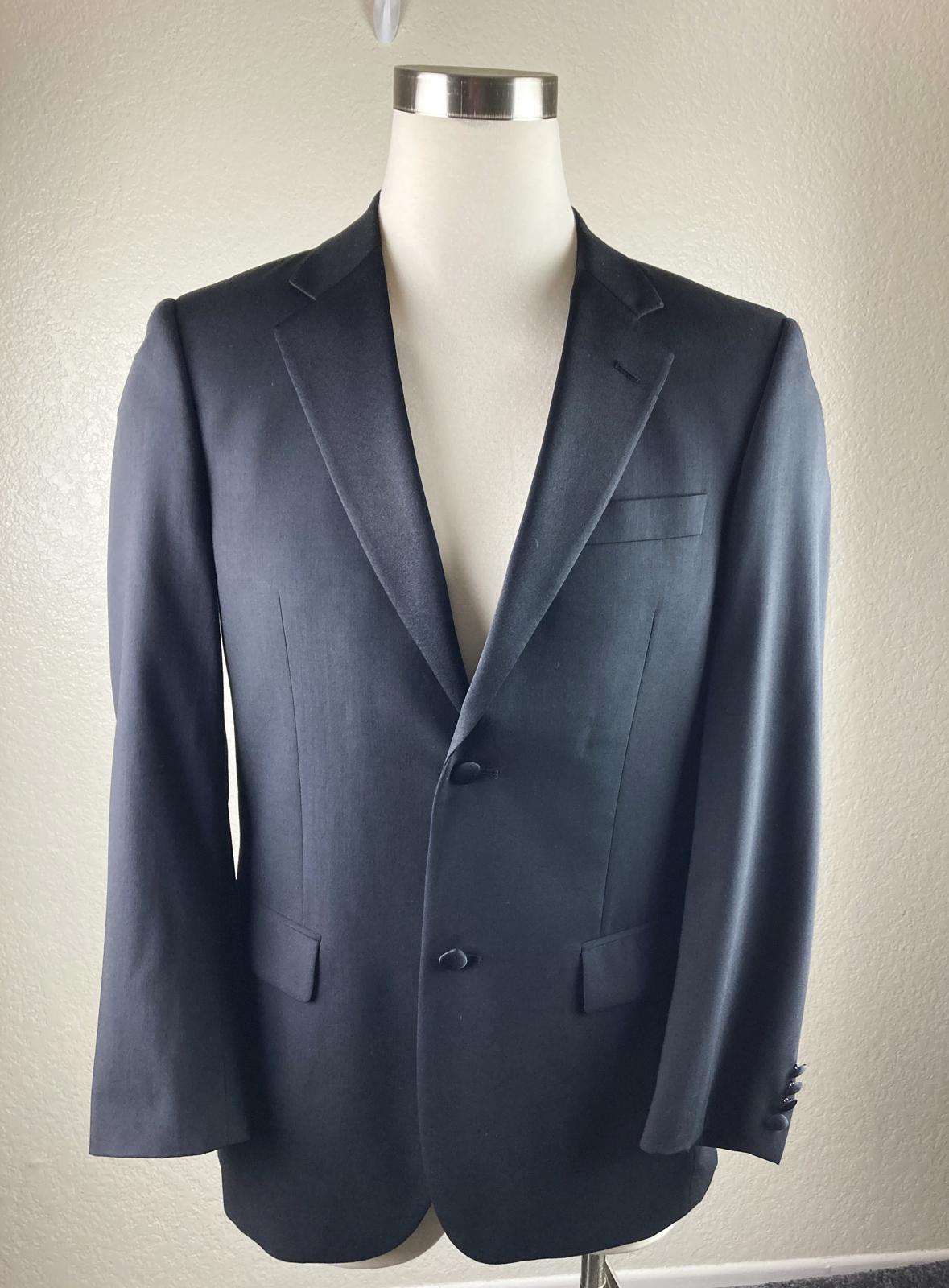 Emanuel Ungaro Wool Blazer Jacket  Black 2 Button Notch Lapel Lined Sz 38R