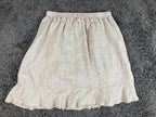 Lino Made In Italy 100% Linen Ruffle Wrap Skirt Beige Neutral Cottage Size L XL