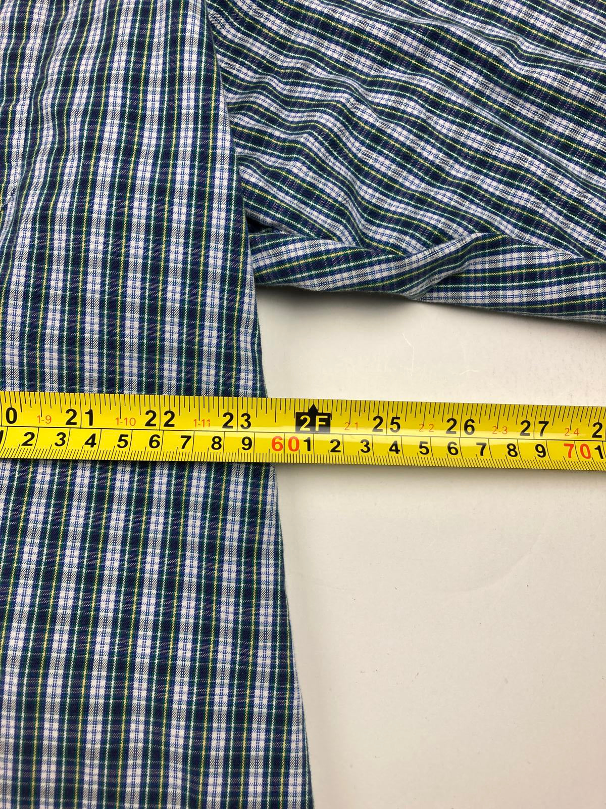 Ralph Lauren Big Shirt Sz XXL Green Blue Plaid Long Sleeve 100% Cotton