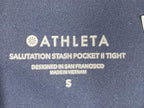 Athleta Salutation Stash Pocket II Tight Leggings Navy Blue Powervita Sz Small