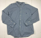 Ralph Lauren Big Shirt Sz XXL Green Blue Plaid Long Sleeve 100% Cotton