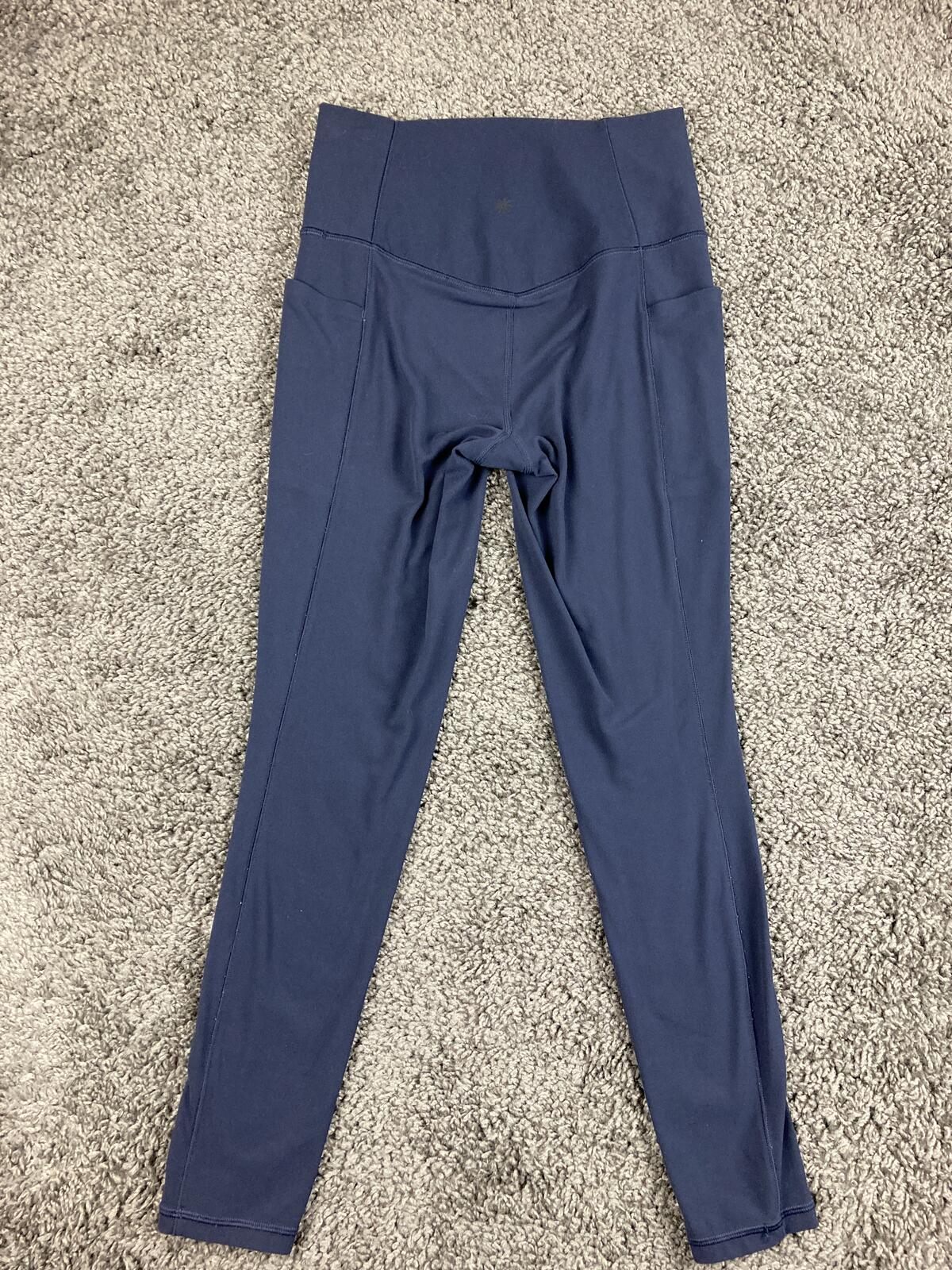 Athleta Salutation Stash Pocket II Tight Leggings Navy Blue Powervita Sz Small