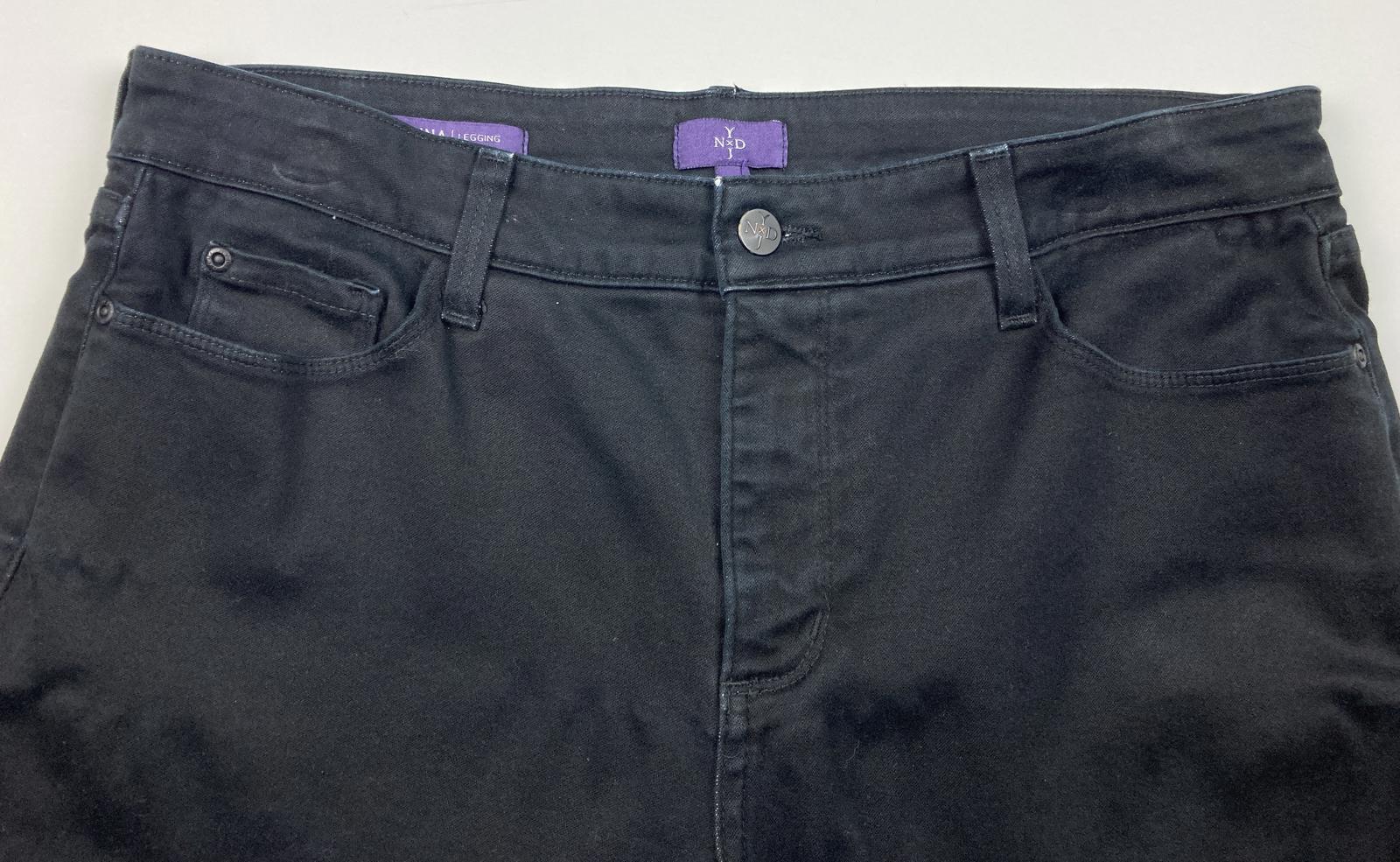 NYDJ Alina Legging Jeans Women’s Size 14 Black Lift Tuck Skinny Stretch Mid Rise