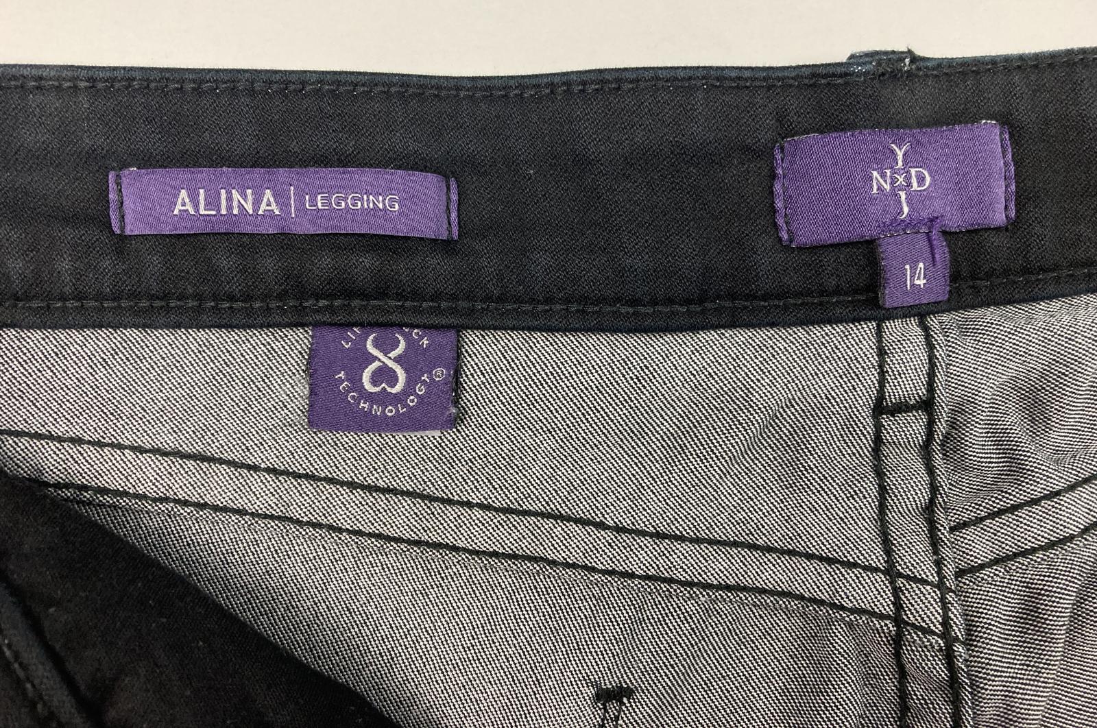 NYDJ Alina Legging Jeans Women’s Size 14 Black Lift Tuck Skinny Stretch Mid Rise